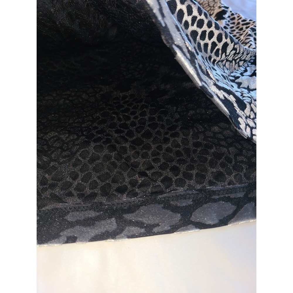 Chicos Womens Size 1 Leopard Print Sheer Tank Top Silver Black Medium - Picture 11 of 16